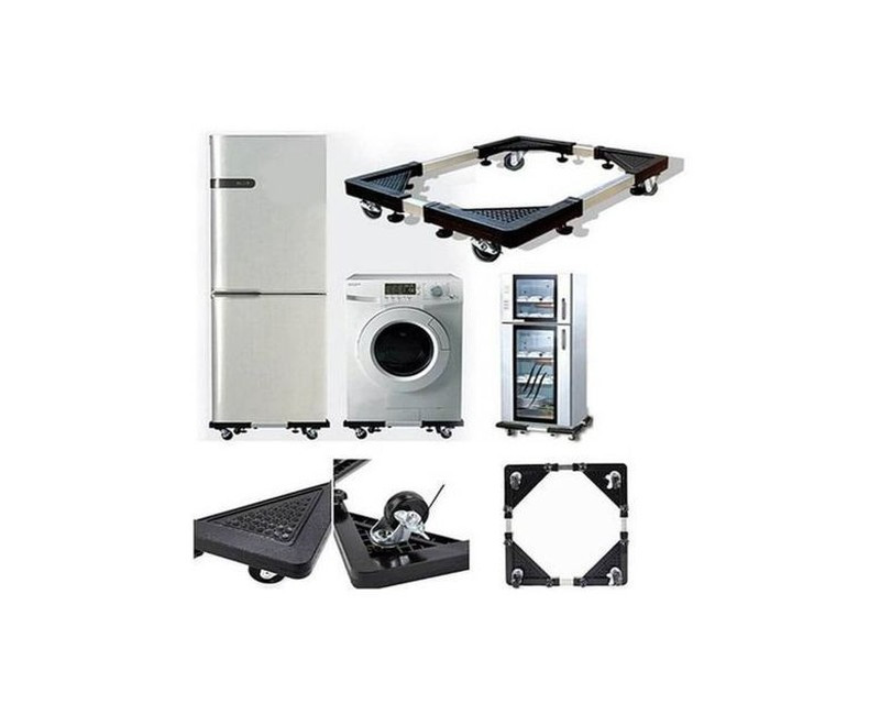 Other Adjustable Washing Machine And Fridge Stand Trolley - Black.