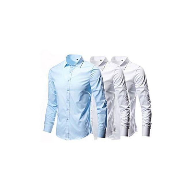 Other Pack of 3 Men's Formal Shirts - Sky Blue, White