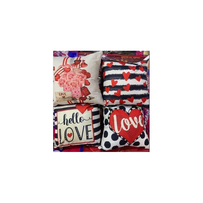 Valentine's day comfort fibre cushion covers 4pc multicolour