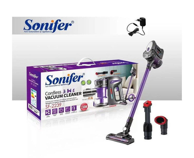 3 in 1 Powerful Suction Stick Handheld Cordless Vacuum cleaner For Home Hard Floor Carpet Pet Hair, Brown