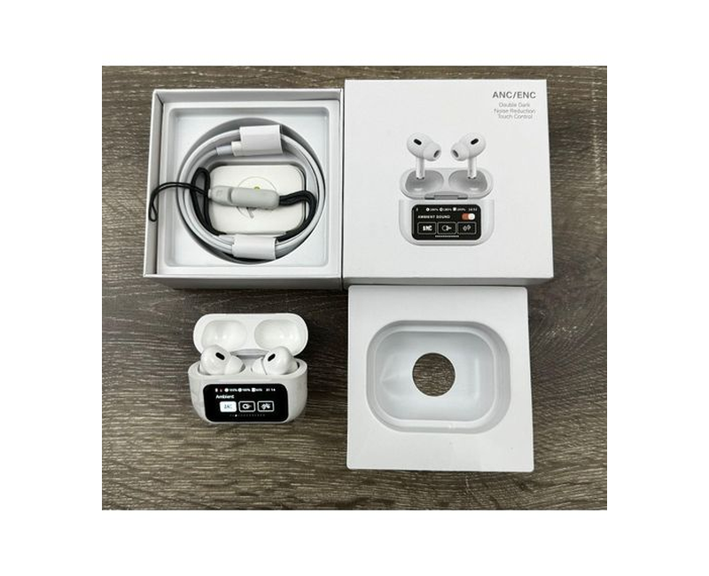 Airpods Pro 2 With Screen Display And Active Noise Cancellation - White