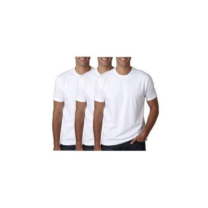 3 Pack Men's Under T-Shirts - White XXL