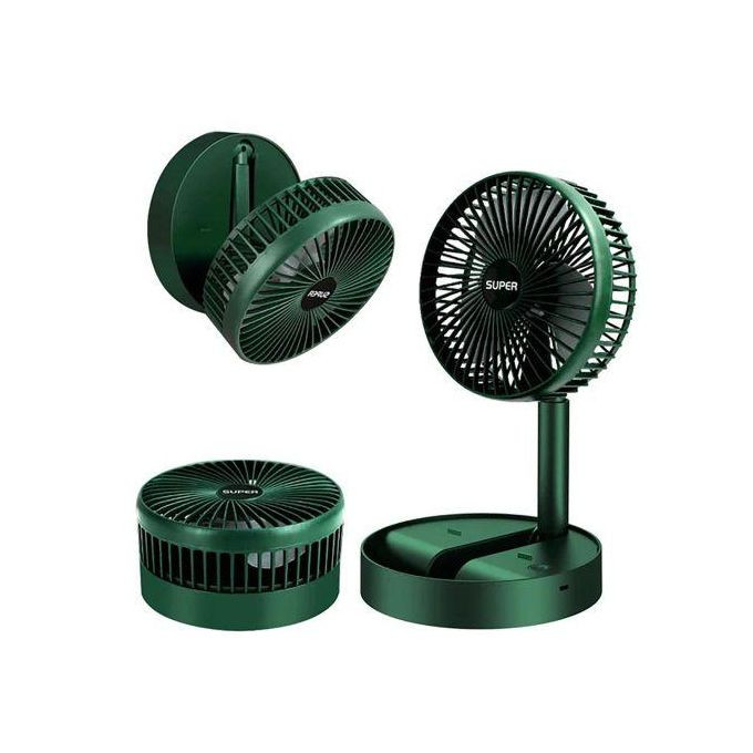 Mini Foldable Fan With Strong Wind For Use At Home - Green