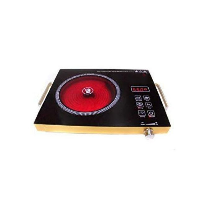 Hoffmans Electric Infrared Cooker Stove Hot Plate Portable Single Burner, Black