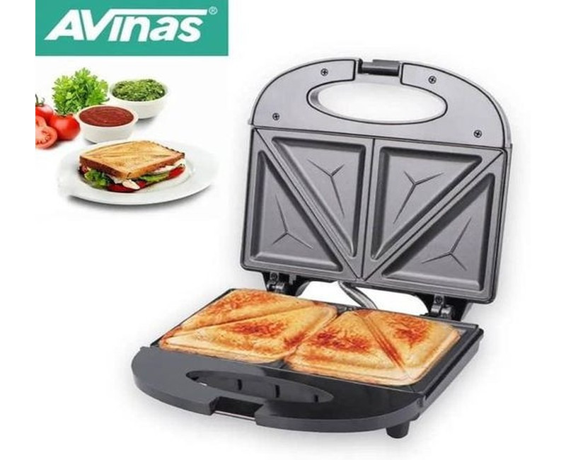 AVINAS 2 Slice Sandwich maker Non Stick Surface Bread Toaster Baker