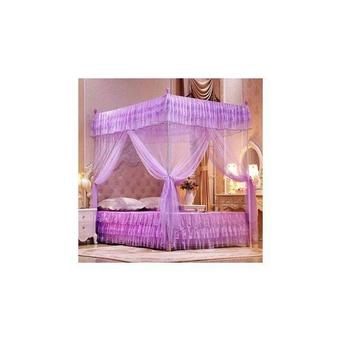 "Other Mosquito Net With Metallic Stand, - Purple four by six  "