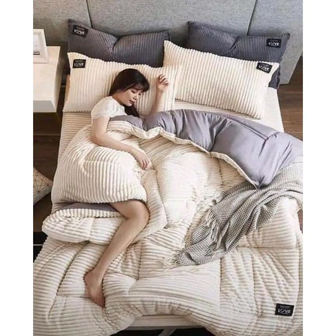 Luxury Coral Duvet, 2 Pillow Cases, Bedsheet- Maroon