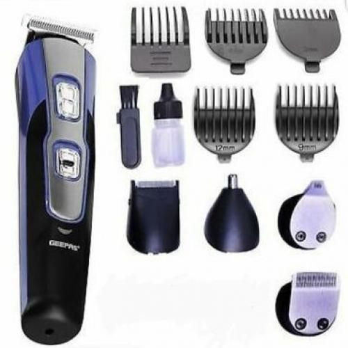 Geepas Rechargable 11 in 1 Cordless Hair Clipper Beard Trimmer Shaver Machine - Multi Colour