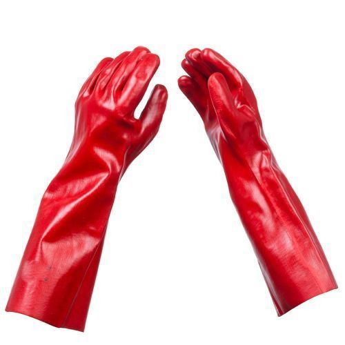 Pvc Chemical Resistant Gloves - Red