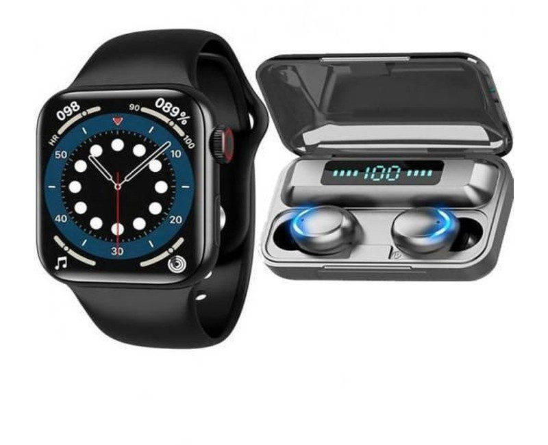 Smart Watch Multifunctional And Wireless Earbuds Bluetooth-Black