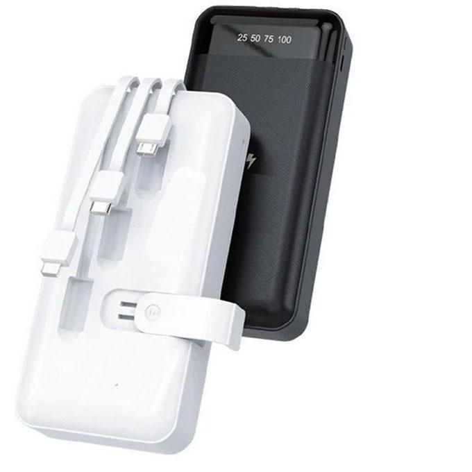 3 IN 1 Portable Power Bank 12000mAh-White/Black