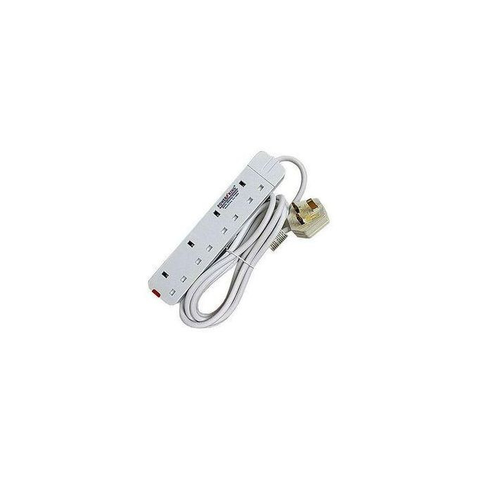 Power King 4 Way Power Extension Cable - White