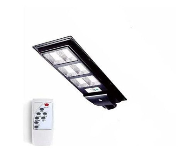 600w LED Outdoor Waterproof Security Solar Street Light With Remote - Black