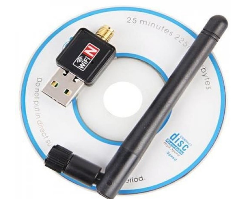 Mini Wifi Adapter Wireless Usb Wifi Adapter Dongle With Antenna -Black