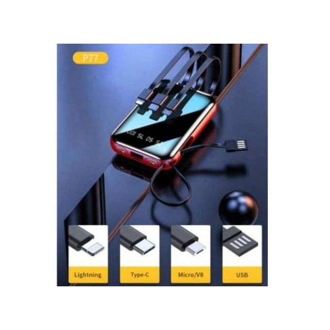 Excellent 4 IN 1 Smart Strong And Portable Power Bank With 12000mah - Black