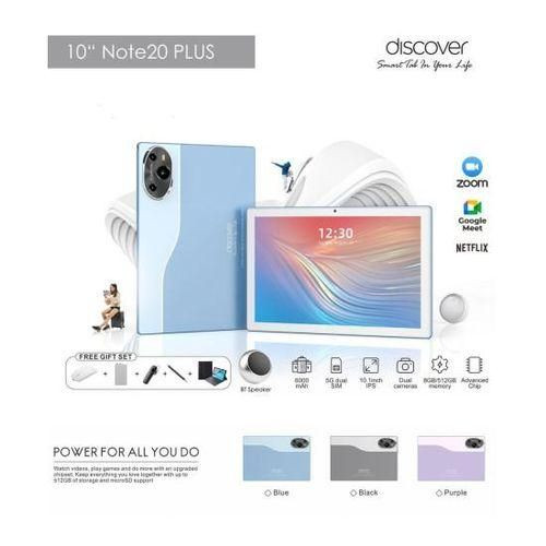 Discover Note 20 Plus 8GB 512GB Android Tablet PC- Multicolor.