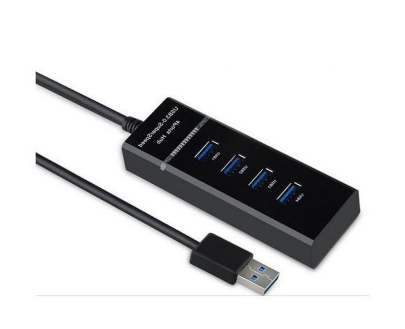 3.0 USB Speed 4 Port USB Hub - Black