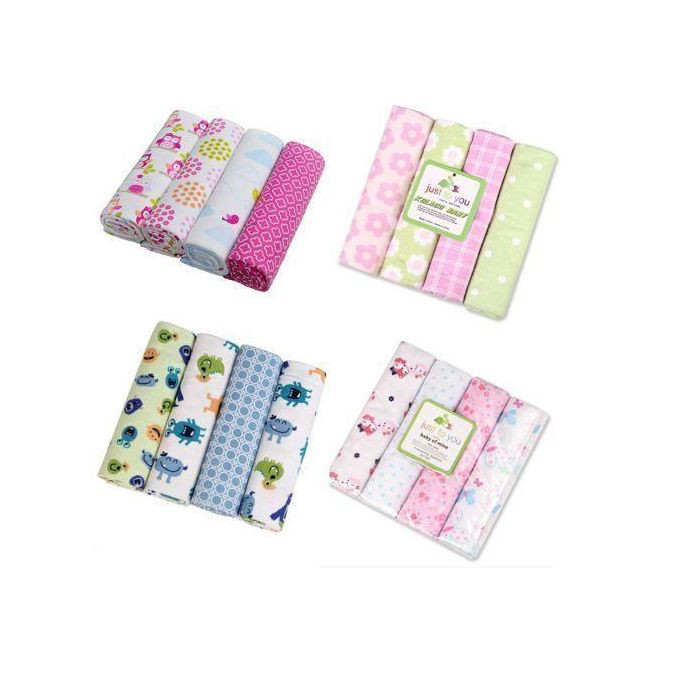 4Pcs/Cotton New Born Baby Receiving Bedsheets
