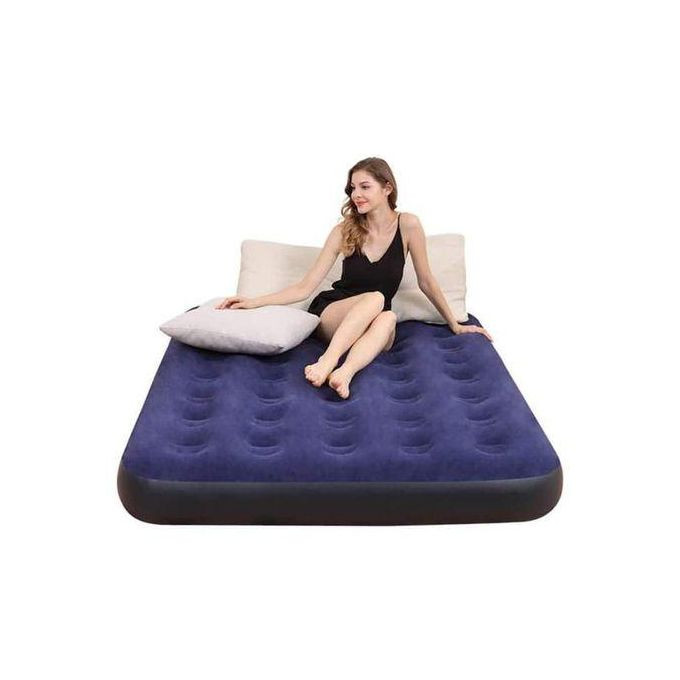 4x6 Double Air Bed Inflatable Camping Mattress - Navy Blue