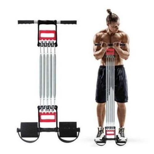 Chest Expander+Tummy Trimmer+Hand Grip 3in1 Equipment-Black