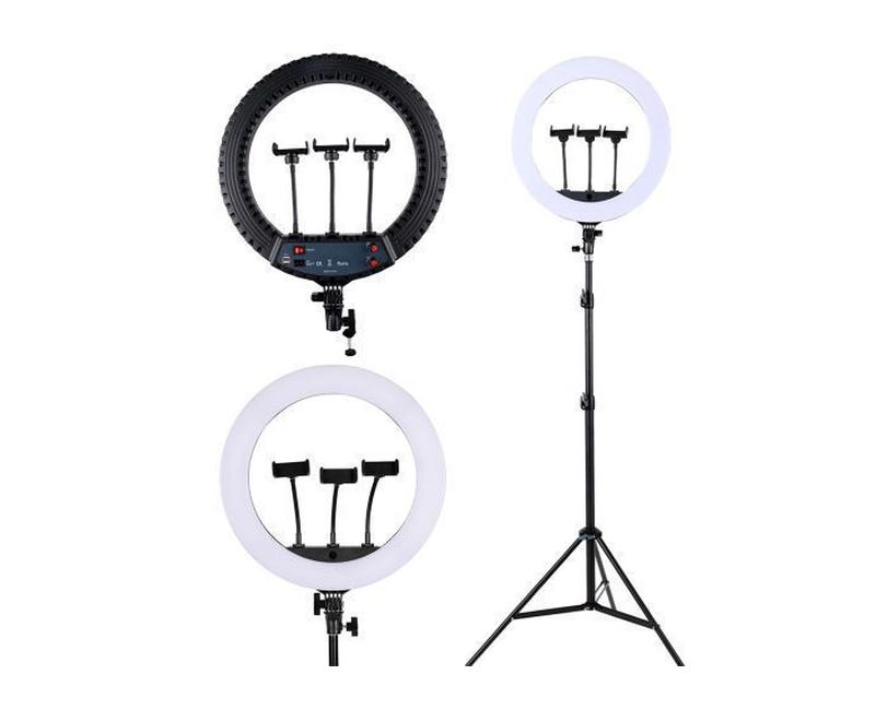 18 Inch Strong 3 Colors Ring Light For Tiktok, Youtube, Live Broadcast - Black