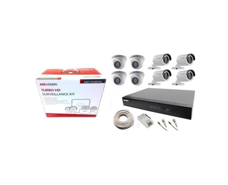 Hikvision 8 Channel Hikvision Full HD CCTV Cameras - White