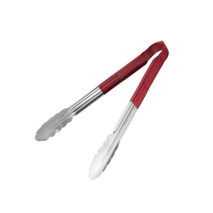 Insulated Handle Steel Tongs - Silver