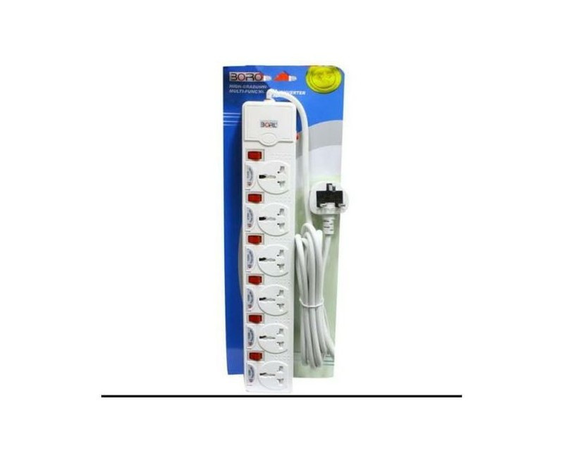 Borl Heavy Duty Premium Extension Socket 6Ways -White