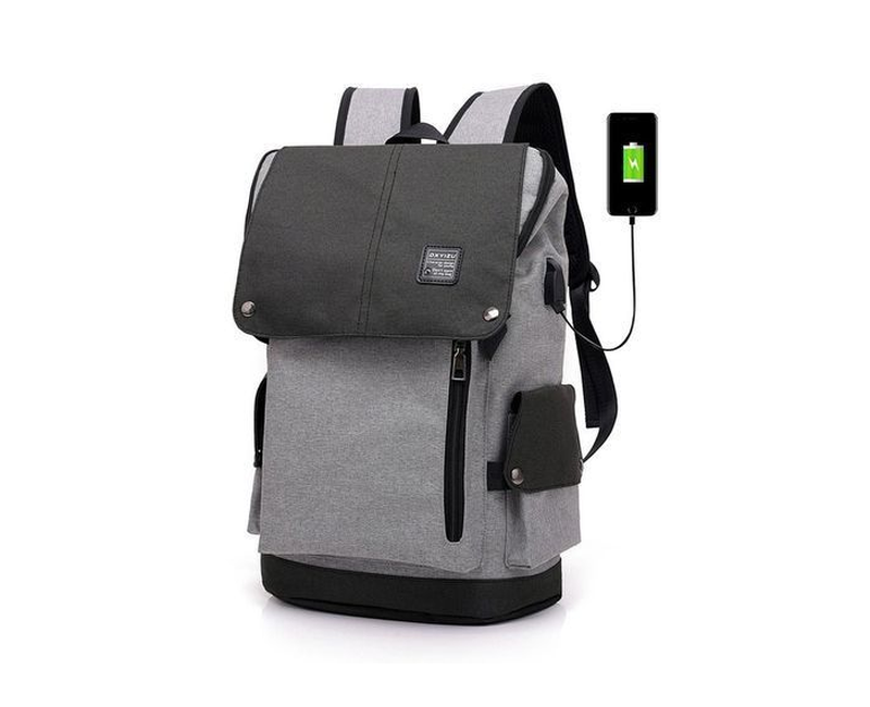 Luxury High Quality Anti Theft Waterproof 17 inch Laptop Bag with USB charger - grey, black