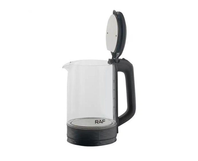 RAF 2L Automatic Clear glass Electric Kettle Glass Body Jug -black
