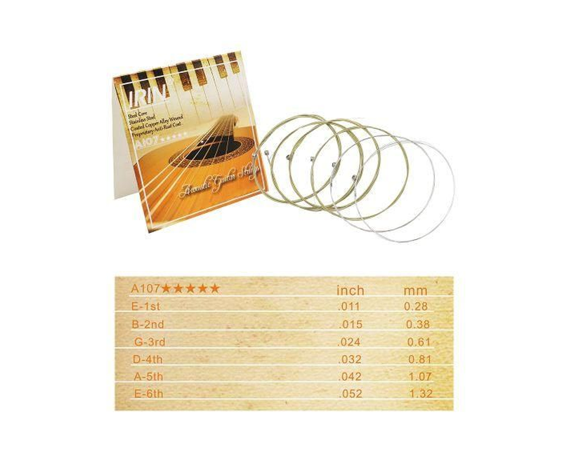 Acoustic Folk Guitar Strings Replacement Full Set - gold
