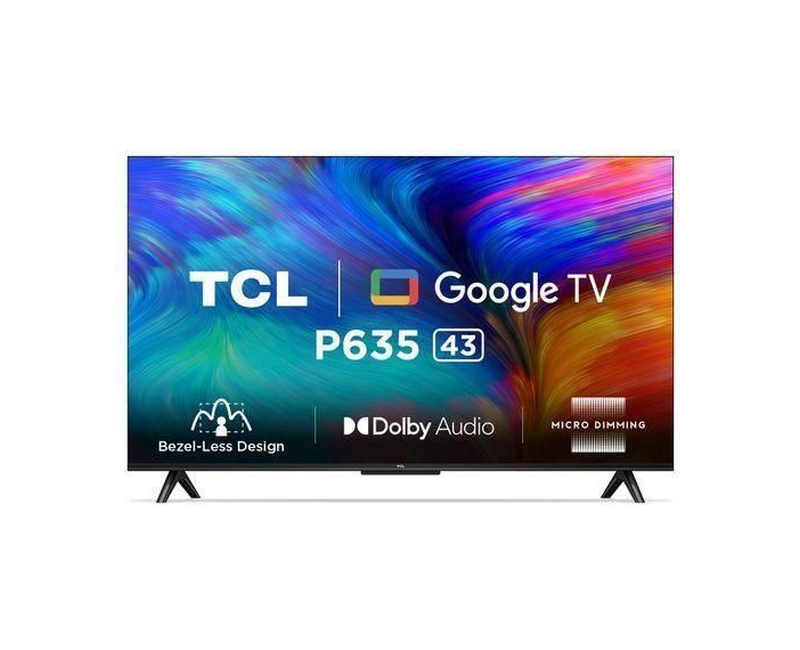 TCL 43 Inch Bezel-Less Series 4K Ultra HD Smart LED Google TV (Black)