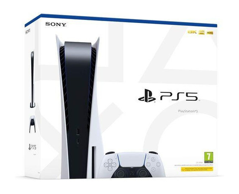 PS5 Console Standard with Two Controllers and Three Games (Refurbished) - White