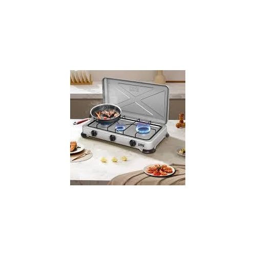Winningstar / Winning Star 3 Gas / Triple / Tripple Burner Stove Cooker Plate With Automatic Ignition And Cover - Grey.
