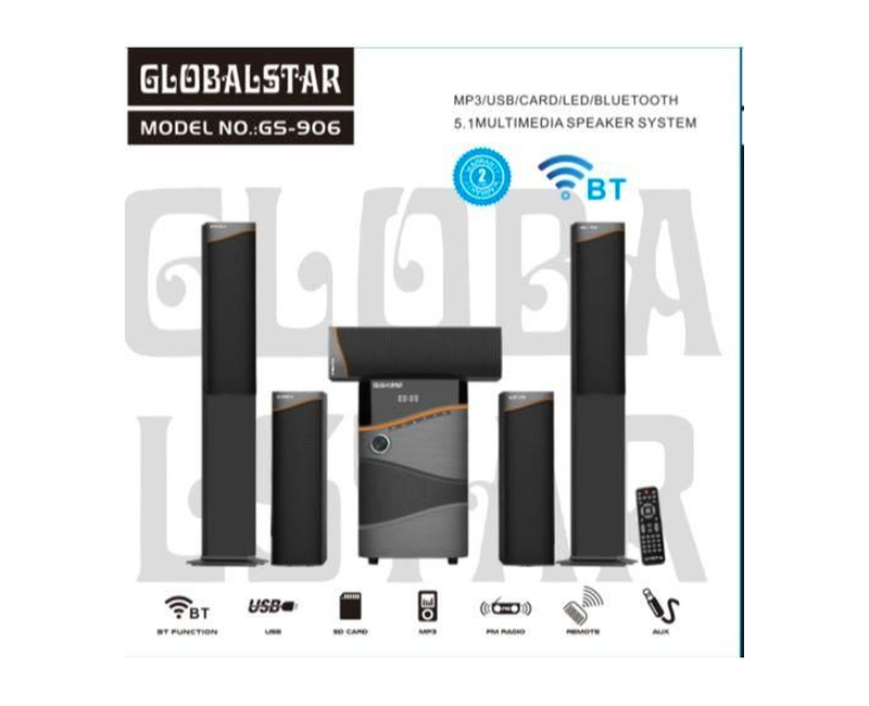 Global Star / GlobalStar Bluetooth Home Theater Speaker Multispeaker System GS-906 5.1 - Black