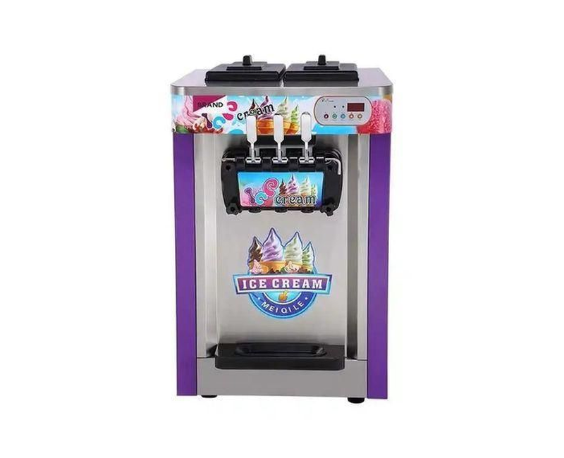 Commercial 3 Flavors Soft Serve Ice Cream Machine 12L Frozen Ice Cream Cones Machine Handness Adjustment Yogurt Ice Cream Maker With LCD Display