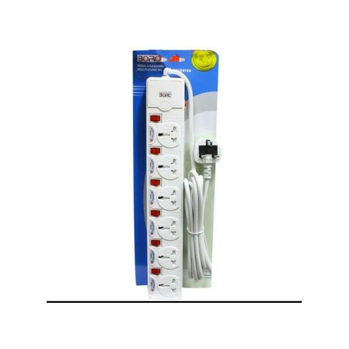 Borl 6 Ways Heavy Duty Extension Socket - White
