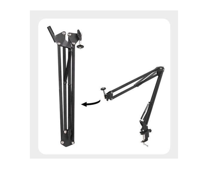 Mic Arm Microphone Stand Boom Suspension Stand With Table Clip - black