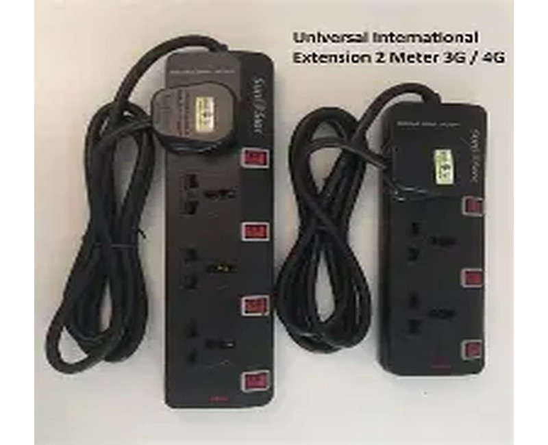 G & T Original 6 Way Universal Heavy Duty Extension Cable - White