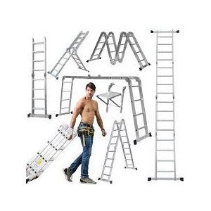 4x4 Multi-purpose Aluminum Folding Ladder - Silver
