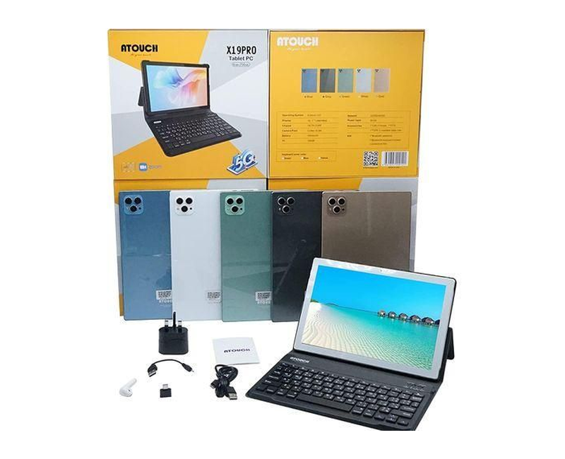 Atouch X19 Pro Android Tablet - 10.1"Inch Smart Tablet PC Wi-Fi Bluetooth And Dual SIM 6GB RAM 256GB ROM 10000MAH