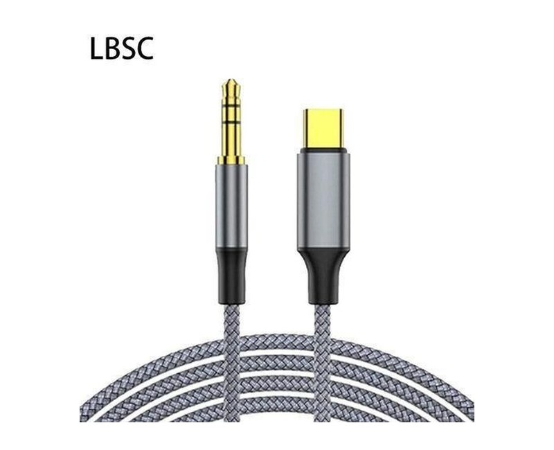LBSC 3.5mm Type C To Male Dial Audio De Adapter Headphones Audio Aux Car Dial - Black / Grey
