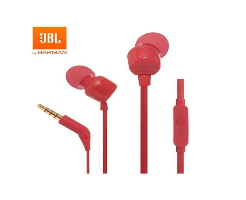 Jbl T110 3.5mm Wired Earphones TUNE110 - red