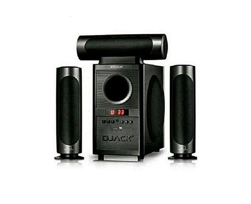 Djack 3.1 X-Bass, AC&DC Bluetooth Home Theatre Multimedia Speaker System with FM Radio, USB & SD Ports - Black