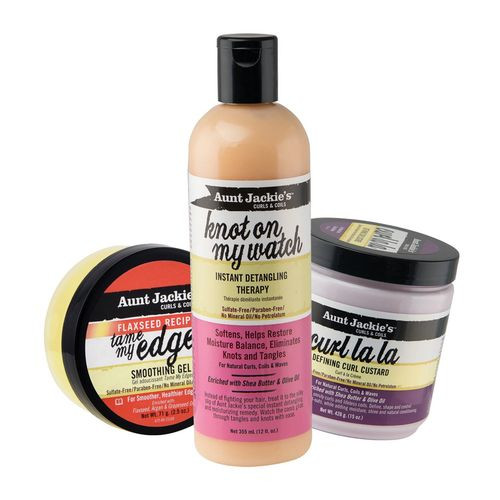 Aunt Jackie'S 3pcs, My Edges, Knot On My Watch, Curl La La, Moisturize And Style Your Curls With Ingredients Like Shea Butter And Olive Oil
