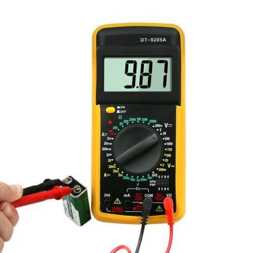 Digital Multimeter AC/DC Voltmeter Ammeter Voltage Multi Tester - Black,Yellow