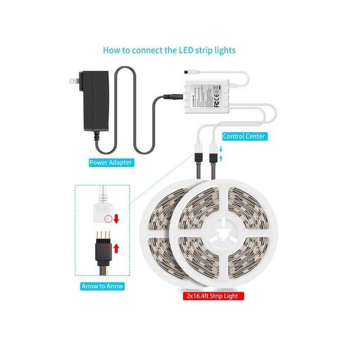 5 Meter Rgb Led Strip With Remote - White/Black