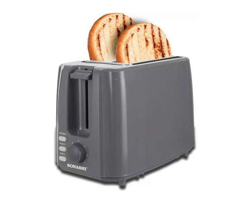 Sonashi 2 Slice Bread Toaster With Heating Control - Grey