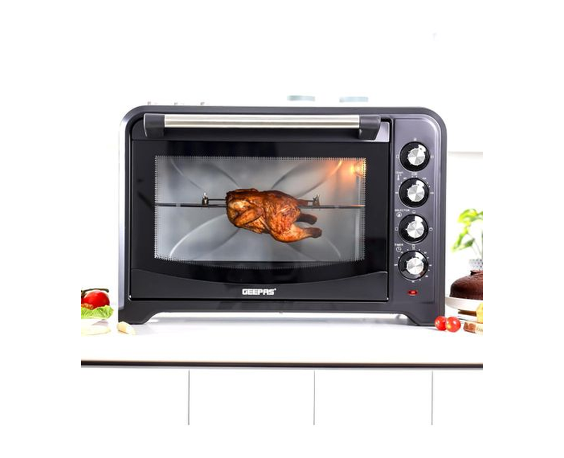 Geepas Electric Oven with Convection and Rotisserie, 60 Liter Capacity, -Black