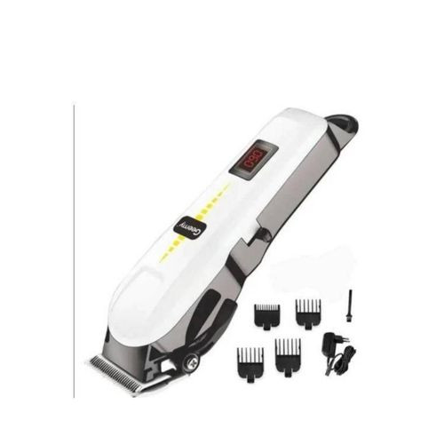 Geemy Saloon Electric Beards Shaver Adjustable Hair Rechargeable Hair Cutting Machine Clipper With Over 180 Minutes Cordless Usage - White